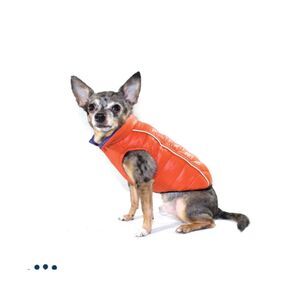 Hip Doggie Featherlite Reversible Dog Coat, Blue/Orange, X-Small